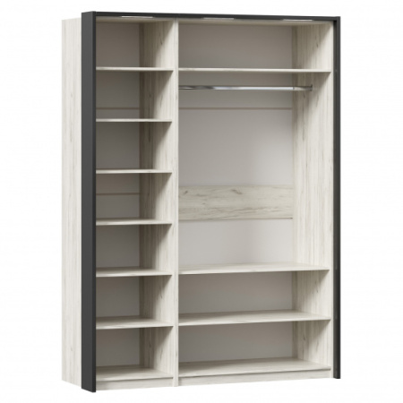 Техно Шкаф трехстворчатый с комбинированными дверями с паспарту (Дуб Крафт белый)