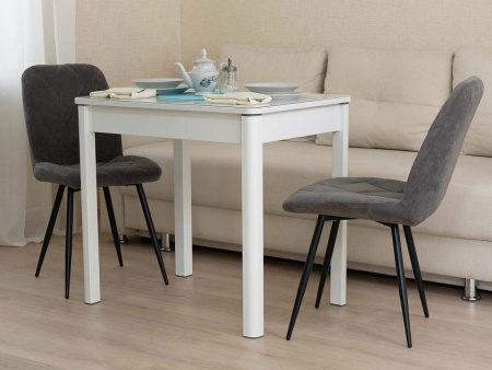 Орфей-42 Белый шпон Стол обеденный 820(1220)х600х750