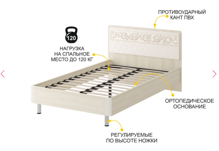 Кровать с ортопедическим основанием Тиффани 93 307