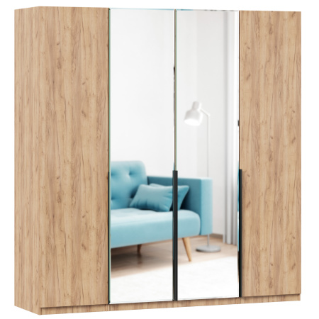 Норд Шкаф четырехстворчатый с зеркалами (Дуб Золотой)