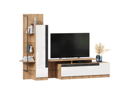 Кёльн Тумба под ТВ (Дуб Золотой/Белый)