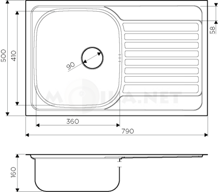 Мойка OMOIKIRI KASHIOGAWA 79-IN