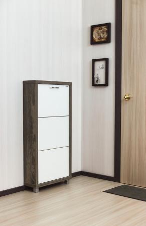 Обувница Люкс стекло белое Шкафы 3-х секционные