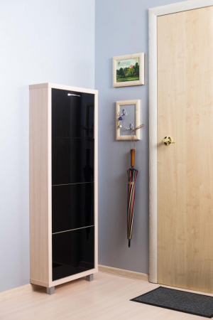 Обувница Люкс стекло черное Шкафы 4-х секционные