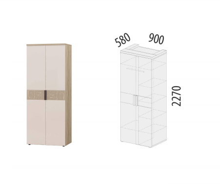 Шкаф для одежды с полками и штангой  900.13