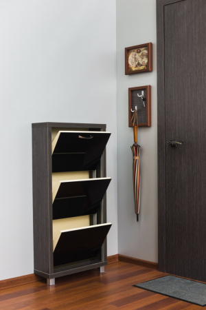 Обувница Люкс стекло черное Шкафы 3-х секционные