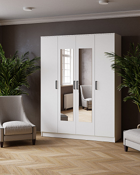 Шкаф комбинированный Ларс (1,6) белый