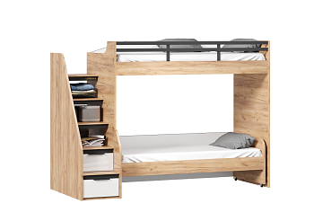 Урбан Кровать-чердак с кроватью выкатной (правая Дуб Золотой/Белый) Урбан Кровать-чердак с кроватью выкатной (правая Дуб Золотой/Белый)