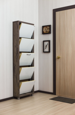 Обувница Люкс стекло белое Шкафы 5-ти секционные