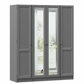 Амели Шкаф четырехстворчатый с 2 зеркалами (Оникс Серый) Амели Шкаф четырехстворчатый с 2 зеркалами (Оникс Серый)