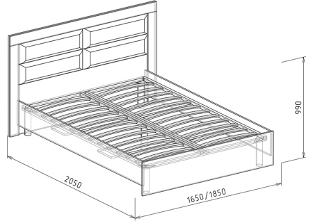№ 16 1,6 Кровать №2 (с основанием)
