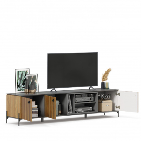 Элиот Тумба ТВ 2000 (Оникс Серый/Орех фактурный) Элиот Тумба ТВ 2000 (Оникс Серый/Орех фактурный)