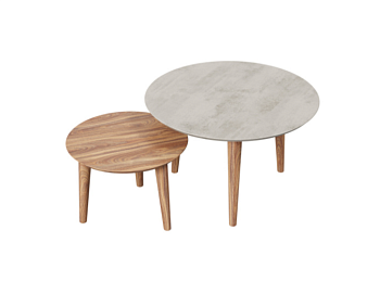 Комплект журнальных столов Тип 6 (Бетон серый/Орех фактурный)