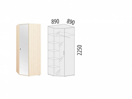 Шкаф угловой с зеркалом (лев/прав) Соната 98.09