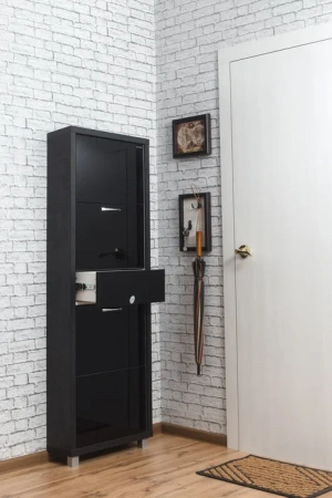 Обувница Люкс стекло черное Шкафы 4-х секционные Плюс