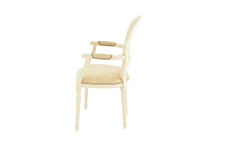 Стул из массива Медальон с подлокотниками с мягкой спинкой и сиденьем 