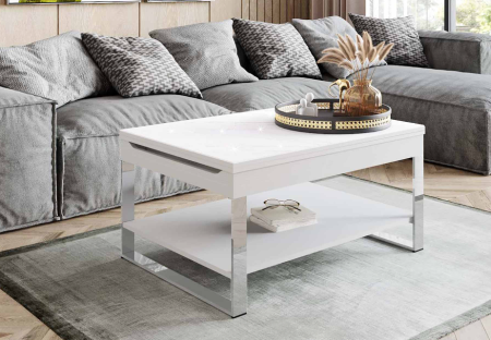 Журнальный стол-трансформер Агат 36 Белый шпон