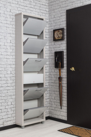 Обувница Люкс стекло белое Шкафы 5-ти секционные Плюс