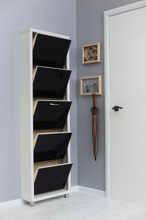 Обувница Люкс стекло черное Шкафы 5-ти секционные