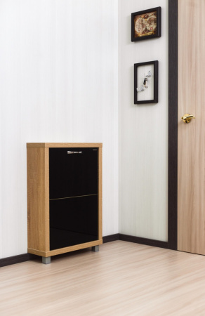 Обувница Люкс стекло черное Шкафы 2-х секционные