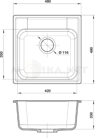 Кухонная мойка GRANFEST GF-Z48