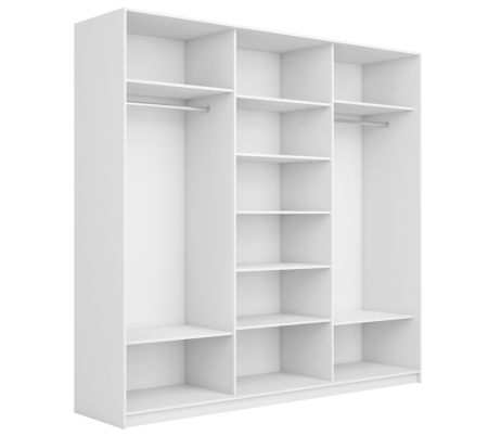 Шкаф-купе Широкий Прайм 3-х дверный (3 секции ДСП/стекло черное)