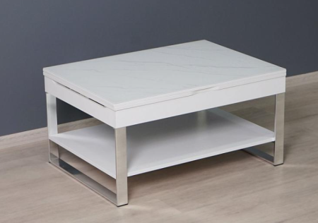 Журнальный стол-трансформер Агат 36 Белый шпон