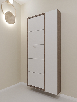 Шкаф 5-секционный Люкс Дуэт Люкс стекло белое