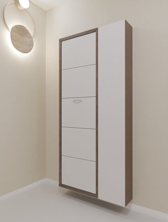 Шкаф 5-секционный Люкс Дуэт Люкс стекло белое