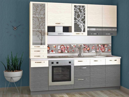 Кухонный гарнитур Графит 24 (ширина 220 см)  Кухонный гарнитур Графит 24 (ширина 220 см)