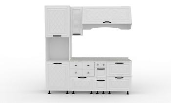 Марина Кухонный гарнитур (Белый/Дуб фактурный белый)