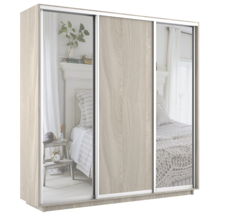 Шкаф-купе Экспресс 3-х дверный (Зеркало, ЛДСП)