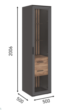 Неаполь Шкаф одностворчатый со стеклом
