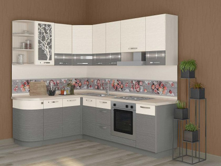 Кухонный гарнитур угловой Графит 39 (ширина 163х242 см)  Кухонный гарнитур угловой Графит 39 (ширина 163х242 см)