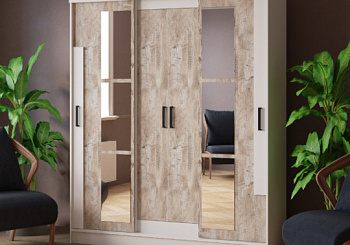 Шкаф-купе Твист белый/дуб юкон