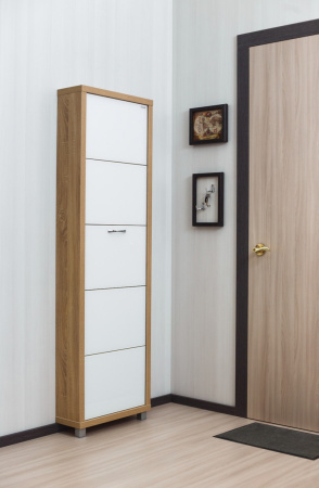 Обувница Люкс стекло белое Шкафы 5-ти секционные