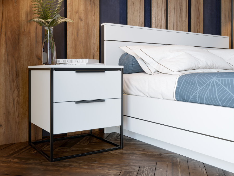 Коллекция Спальня Норд(Белый/Статуарио)