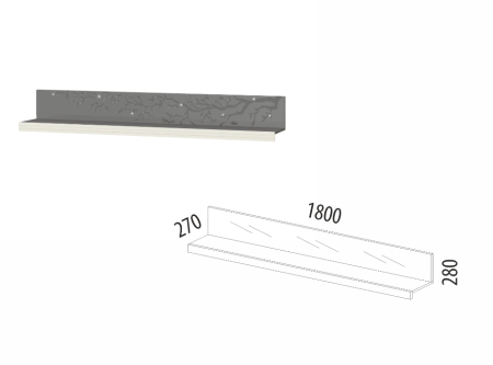 Полка навесная Графит 604.29