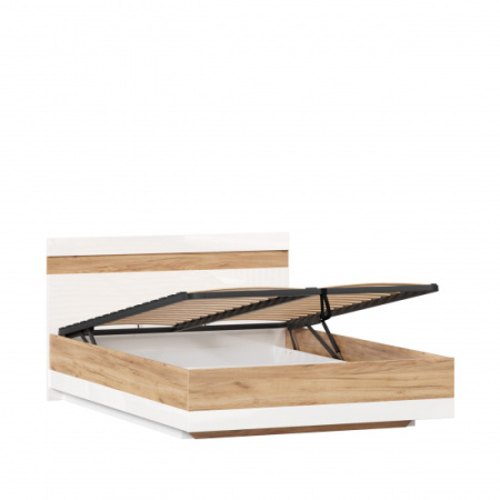 Фиджи Кровать двуспальная 1800 с подъёмным механизмом (Дуб Золотой/Белый)