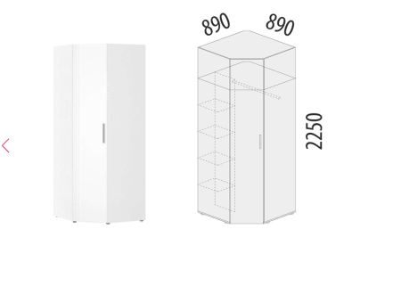Шкаф угловой (лев/прав) Николь 901.08