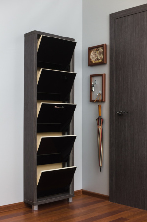 Обувница Люкс стекло черное Шкафы 5-ти секционные