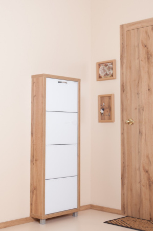 Обувница Люкс стекло белое Шкафы 4-х секционные