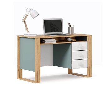 Агата Стол (Дуб Золотой/Белый/Сумеречный голубой)