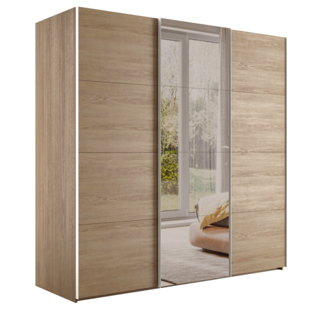 Шкаф-купе Эста 3-х дверный Медиум (4 посредине) (4 Стекла пудра / 8 ЛДСП)