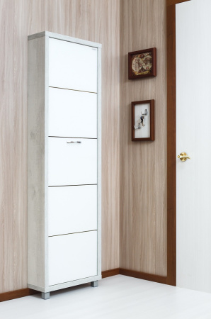 Обувница Люкс стекло белое Шкафы 5-ти секционные