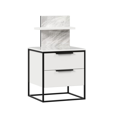 Норд Тумба прикроватная с полкой (Белый/Статуарио) Норд Тумба прикроватная с полкой (Белый/Статуарио)