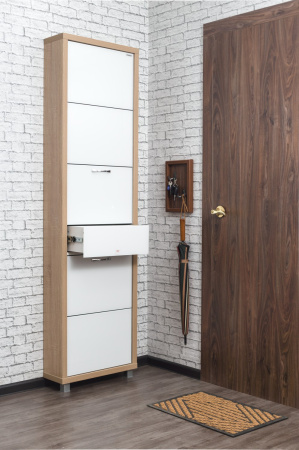 Обувница Люкс стекло белое Шкафы 5-ти секционные Плюс