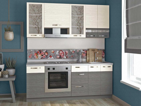 Кухонный гарнитур Графит 19.1 (ширина 200 см)  Кухонный гарнитур Графит 19.1 (ширина 200 см)