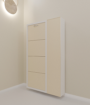 Шкаф 4-х секционный Люкс Дуэт Люкс стекло капучино