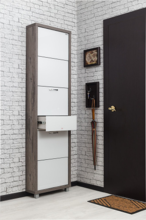 Обувница Люкс стекло белое Шкафы 5-ти секционные Плюс